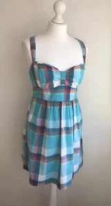 Hollister ladies cotton blue skater dress size L fit uk 10 💙 - Picture 1 of 12