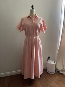 Vtg Soft Pink Safari Vacay Maxi Dress by Balkan II, George Georgiou, Size Small - Picture 1 of 16