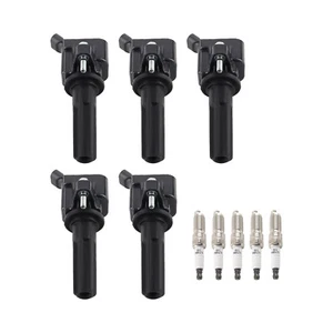 5 Ignition Coils + Spark Plugs For Chevrolet Colorado GMC Canyon Hummer L5 UF497 - Picture 1 of 12