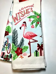 2 WÄRMESTE WEIHNACHTSWÜNSCHE KÜCHENTÜCHER KÜSTENURLAUB FLAMINGO FISCHE SCHILDKRÖTE - Bild 1 von 14