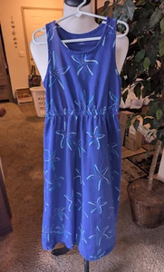 Gymboree Girls 7 Mermaid Cove Maxi Dress Blue Starfish Sleeveless 100% Cotton - Picture 1 of 8