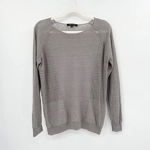 Judith & Charles Linen Sweater Pullover Gray Size M Long Sleeve Round Neck Raw - Picture 1 of 11