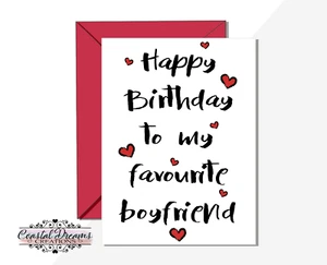Divertida tarjeta de cumpleaños ""Feliz cumpleaños a mi novio favorito"" bromas sarcasmo - Imagen 1 de 7