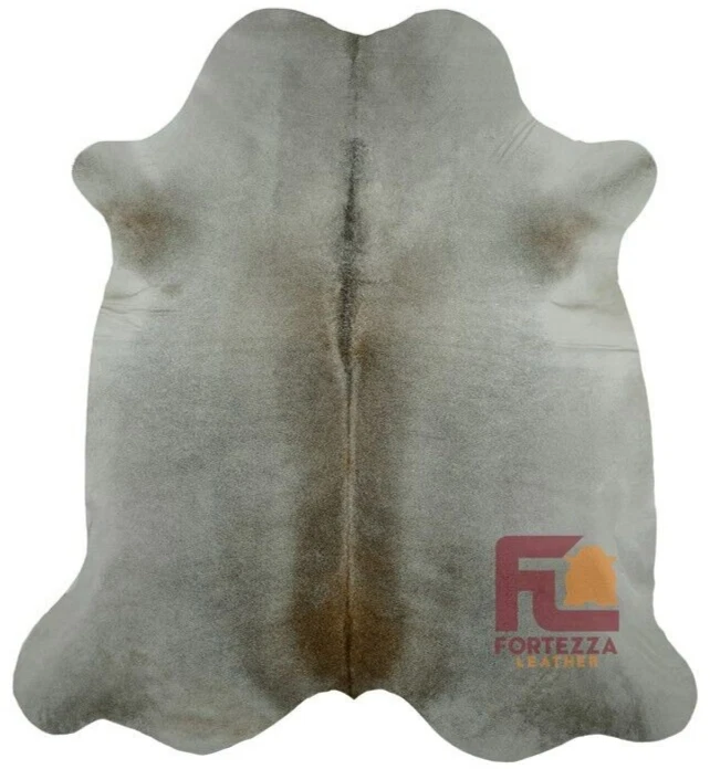 Alfombra de cuero de vaca gris | Calidad premium | Extra grande 6' x 7'-8' Foto 1 de 4