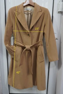 Max Mara Intrend sz IT 50 US 16 EU 46 Wool/ANGORA Belted Overcoat - Picture 1 of 8