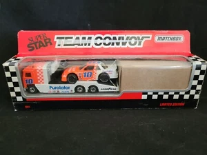 1991 Matchbox Super Star Team Convoy #10 Purolator Derrike Cope NASCAR NIB - Picture 1 of 6