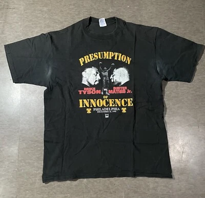 Vintage Mike Tyson v Buster Mathis Jr philadelphia boxing t shirt Sz XL 1995  - Image 1 of 4