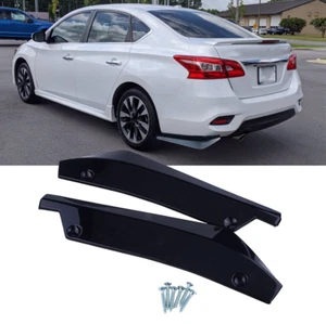For Nissan Sentra Gloss Black Rear Bumper Lip Diffuser Splitter Canards Spoiler - Picture 1 of 12