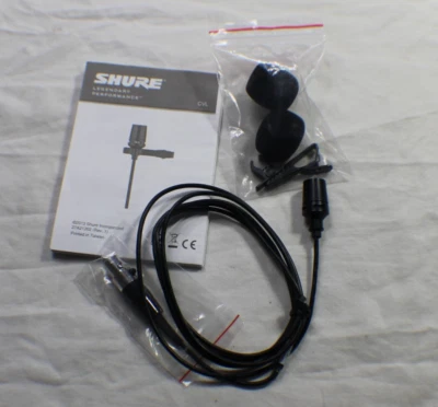 Shure  CVL-B/C-TQG  Microphone with /W Clip &  2 Wind Guards - Image 1 of 4