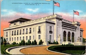 Postal de lino de colección Unión Internacional de Repúblicas Americanas Washington DC B36 - Imagen 1 de 2
