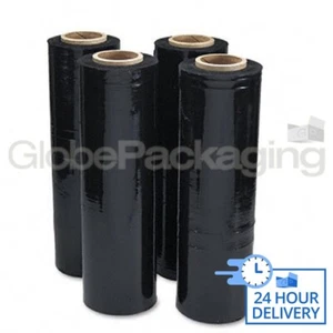 6 ROLLS OF BLACK PALLET STRETCH SHRINK WRAP - LTD OFFER (20mu HIGH STRENGTH) - Imagen 1 de 5
