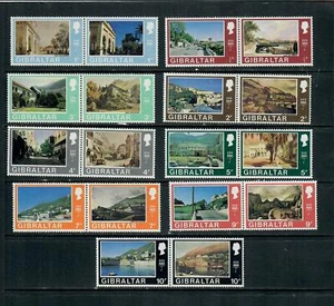 GIBRALTAR 1971 VIEWS ISSUE x9 PAIRS  IMNH - Picture 1 of 1
