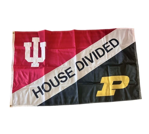 University Of Indiana vs. Purdue House Divided 3’x5’Flag and Banner NCAA NEW Cover