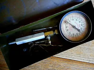 VINTAGE Allen MOTOR TESTER ANTIQUE CAR COMPRESSION TESTER TOOL G4 Metal Box - Bild 1 von 11