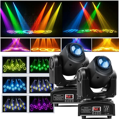 2PC 120W RGBW GOBO Moving Head Stage Light LED Spotlight DMX DJ Disco Party Show - Image 1 of 4