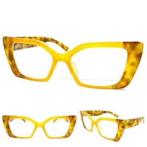 Women Oversize Exaggerated Retro Cat Eye READING Eye Glasses Readers Frame +1.25 - Picture 1 of 6