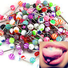 20/50/100PCS Tongue Bars Surgical Steel Barbell Rings Ball Body Piercing  FY XI