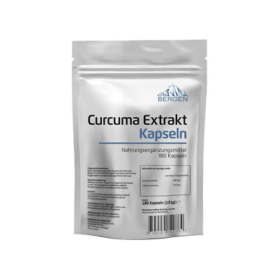 180 Curcumin Kapseln Kurkuma 95% Extrakt entspricht 20.000mg Curcuma Pulver - Bild 1 von 4