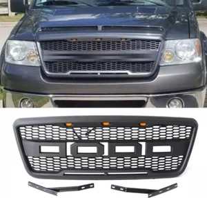 For F150 2004-2008 With LED Lights Front Bumper Honeycomb Air Grille Black - Picture 1 of 4