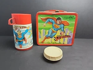 Superman Vintage 1978 Tin Lunch Box with Thermos Marker - Picture 1 of 15