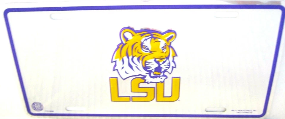 LSU   3-D  METAL DIECAST LICENSE PLATE  Raised Logo Ship Now  - Image 1 of 1