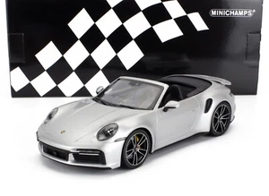 Minichamps 1/18 Porsche 911 992 Turbo S Cabriolet abierto 2020 plateado 155069082 - Imagen 1 de 6