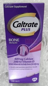 Caltrate PLUS 600mg Calcium Supplement Build Maintains Good Bone Health 120 tab - Picture 1 of 3