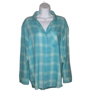 ABOUND Shirt Womens XSmall Baby Blue Check Gingham Long Sleeve Casual Light NEW - Imagen 1 de 12