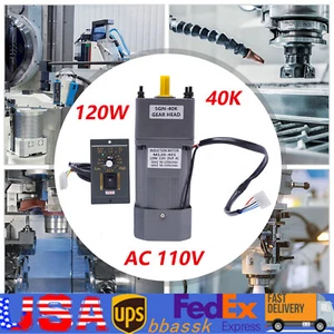 Electric AC Gear Motor Synchronous Reducer Speed Governing Controller Sets 120W - Picture 1 of 21