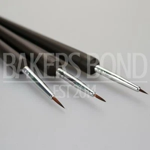 3pc Fine Cake Decorating Brush Set Food Paint Icing Cupcake Sugarcraft Detail - Picture 1 of 2