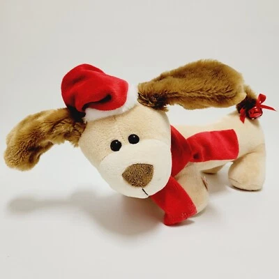 Dachshund Weiner Cachorro Pelúcia Animado Natal Filhote de Pelúcia Brinquedo de Bicho de Pelúcia Dan Dee  - Imagem 1 de 4