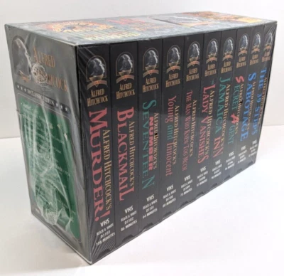 Alfred Hitchcock 10 Film Classics VHS Box Set (Sealed, New, 1995) B&W - Image 1 of 4