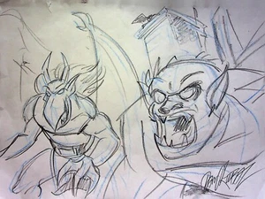 Gargoyles 1994  SIGNED DAN KUBAT Hand Drawn Walt Disney Television Character Art - Picture 1 of 2