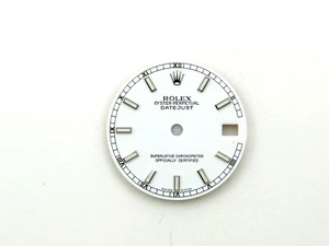 Quadrante Rolex Datejust bianco latte, ref 68274, indici inox 31 mm, con sfere - Foto 1 di 1