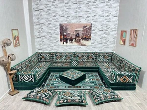 U-förmige, Orientalisches Sofa, Orientalische Sitzecke, Arabische Ecke Majlis - Picture 1 of 13