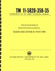 Collins R-390A / URR Radio Receiver Army Field and Depot MAINTENANCE MANUAL