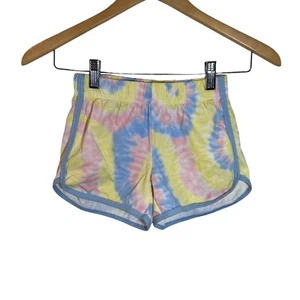 Wonder Nation Girls Tie Dye Pastel Shorts Size Medium 7-8 Elastic Waist Loose - Picture 1 of 5