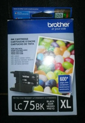 Brother LC75BK Innobella Black Printer Toner Cartridge with 600 Page-Yield New - Image 1 of 2