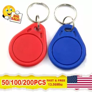 50/100/200x RFID IC Key Tags Llaveros Token NFC TAG Llavero 13.56MHz Rojo y Negro - Imagen 1 de 25