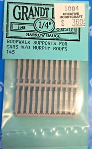 (0)(1:48) 1/4" Narrow Gauge Grandt Line 145 Roofwalk Supports f/Cars w/o Murphy - Photo 1 sur 5