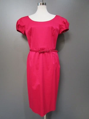 Christian Dior Etuikleid Magenta Runder Ausschnitt Gürtel Schlitz Gr40I46 H74-5 - Bild 1 von 4