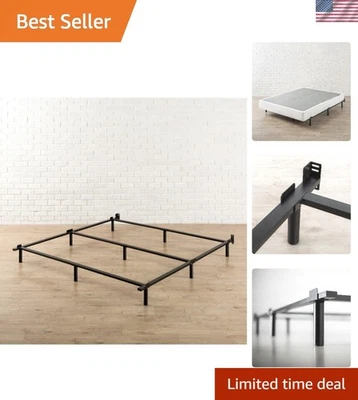 Compact 7-Inch California King Bed Frame with 9 Stability Legs, Black Finish - Image 1 of 4
