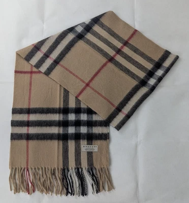 Bufanda Burberry Cashmere a Cuadros Beige | Unisex | Auténtico Lujo | Buen Estado Foto 1 de 4