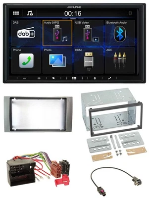 Alpine Bluetooth 2DIN MP3 DAB USB Autoradio für Ford Galaxy Focus C-Max S-Max 03 - Bild 1 von 4
