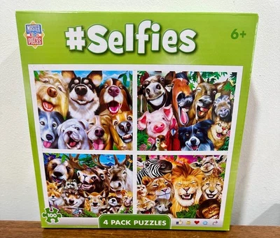 4 Masterpieces 100 Piece Selfies Jigsaw Puzzles Variety Pack Fast FREE US Ship! - Image 1 of 3