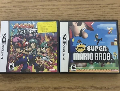 DS Mario Lot Untested Mario & Luigi Partners In Time CIB, Mario Bros + Mariokart - Image 1 of 4