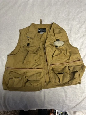 Colete de pesca com mosca vintage Columbia Sportswear adulto tamanho XL bolsos de carga - Imagem 1 de 4
