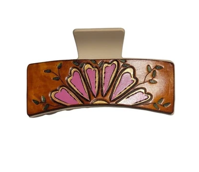 Ручной работы из натуральной кожи двусторонний инструмент Jumbo волос коготь зажим - Изображение 1 из 4