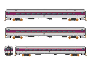 Rapido HO MBTA Comet Car 3 Car Set #607, 620, 1634 - 1st Release "Late" Scheme - Picture 1 of 1