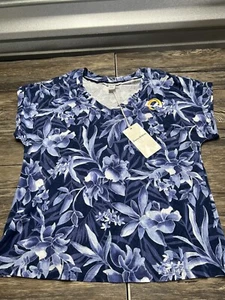 LA Rams NFL Tommy Bahama Hawaiian Shirt Blue Small The Bahama Coast Nwt - Picture 1 of 7